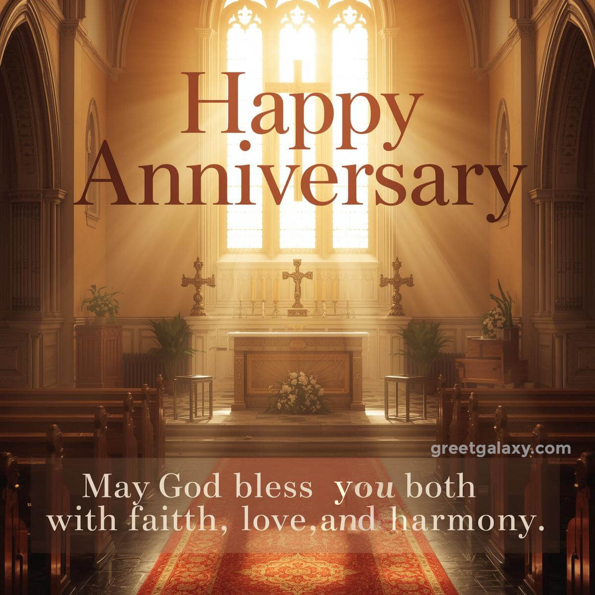 Happy Anniversary! May God Bless You Both With Faith, Love, And Harmony.