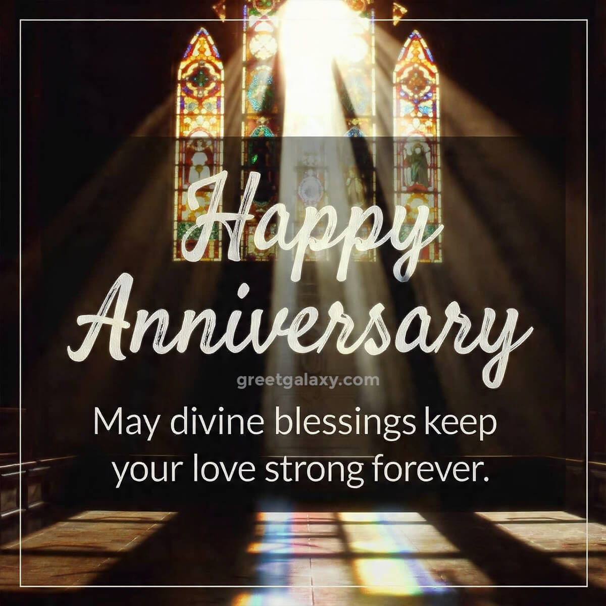 Happy Anniversary! May Divine Blessings Keep Your Love Strong Forever.
