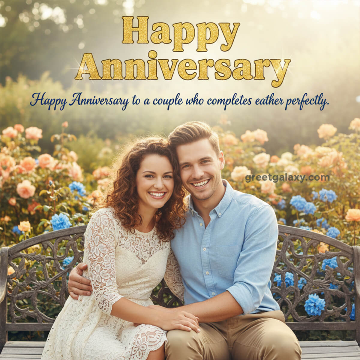 Happy Anniversary To A Couple Who Completes Each Other Perfectly.