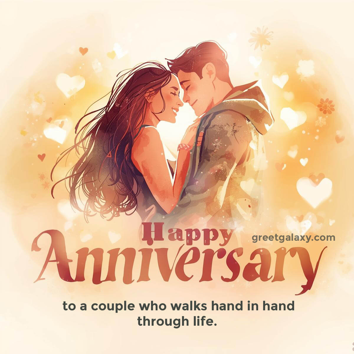 Happy Anniversary To A Couple Who Walks Hand In Hand Through Life.