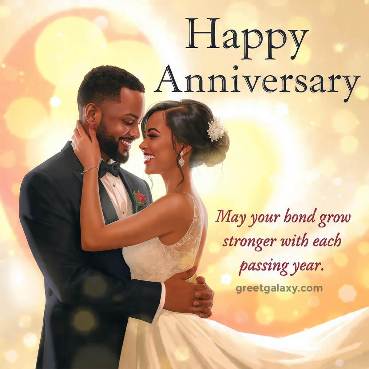 May Your Bond Grow Stronger With Each Passing Year. Happy Anniversary!