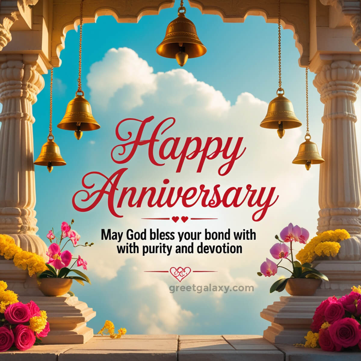On This Anniversary, May God Bless Your Bond With Purity And Devotion.