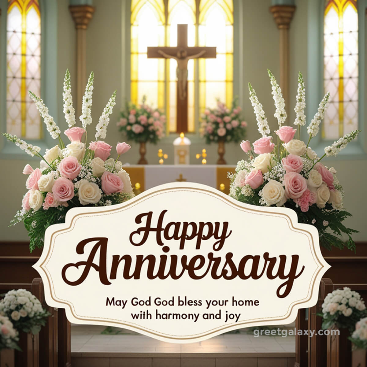 On Your Anniversary, May God Bless Your Home With Harmony And Joy.