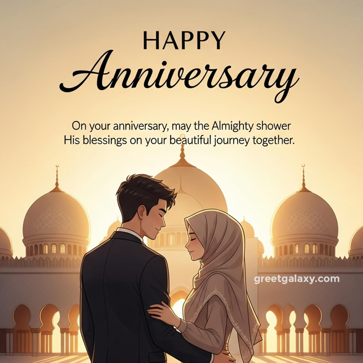 On Your Anniversary, May The Almighty Shower His Blessings On Your Beautiful Journey Together