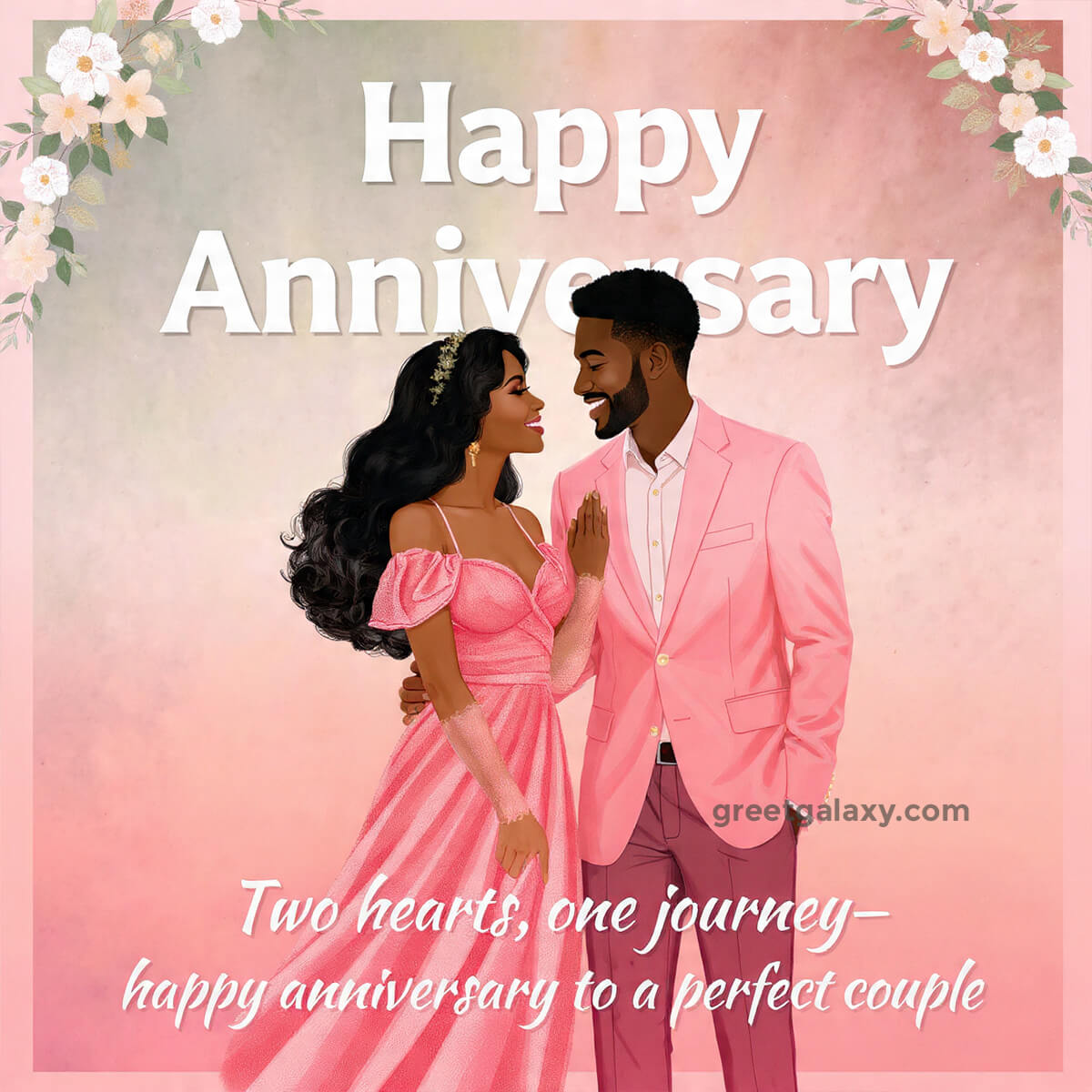 Two Hearts, One Journey—happy Anniversary To A Perfect Couple.