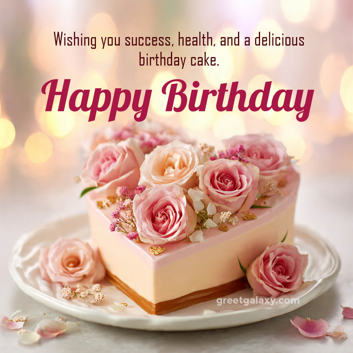 Wishing You Success, Health, And A Delicious Birthday Cake.