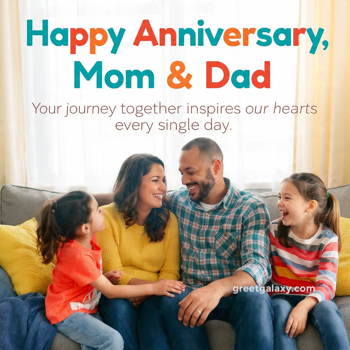 Your Journey Together Inspires Our Hearts Every Single Day. Happy Anniversary, Mom & Dad